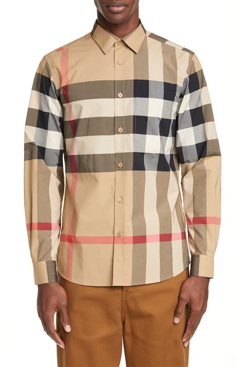 burberry button up mens cheap|burberry button down shirt men.